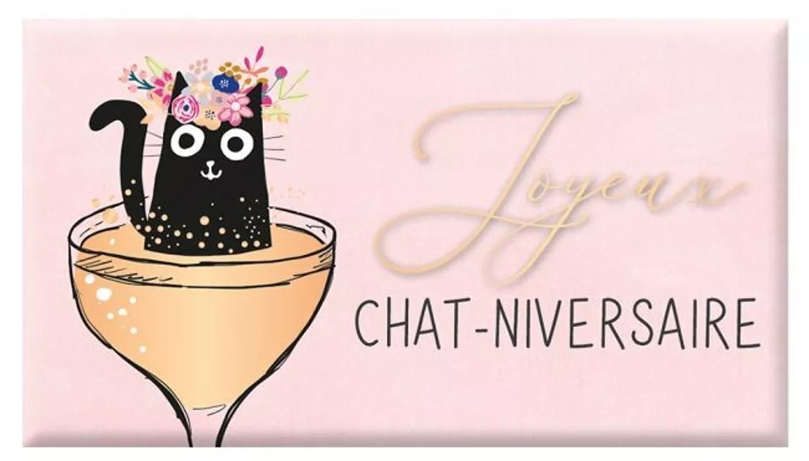 Mini tablette chocolat "Joyeux Chat-niversaire" - 40g