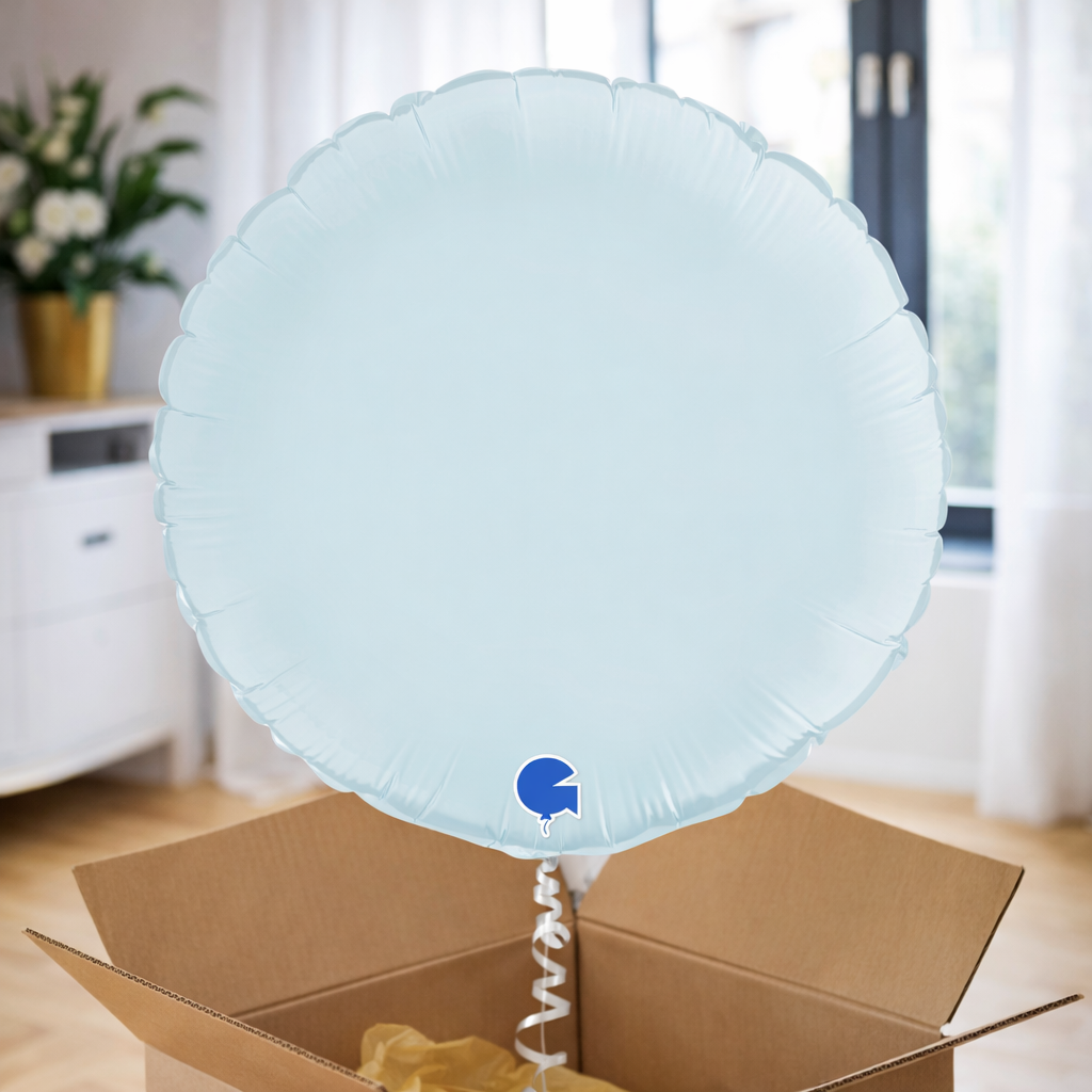 Ballon hélium rond bleu satiné