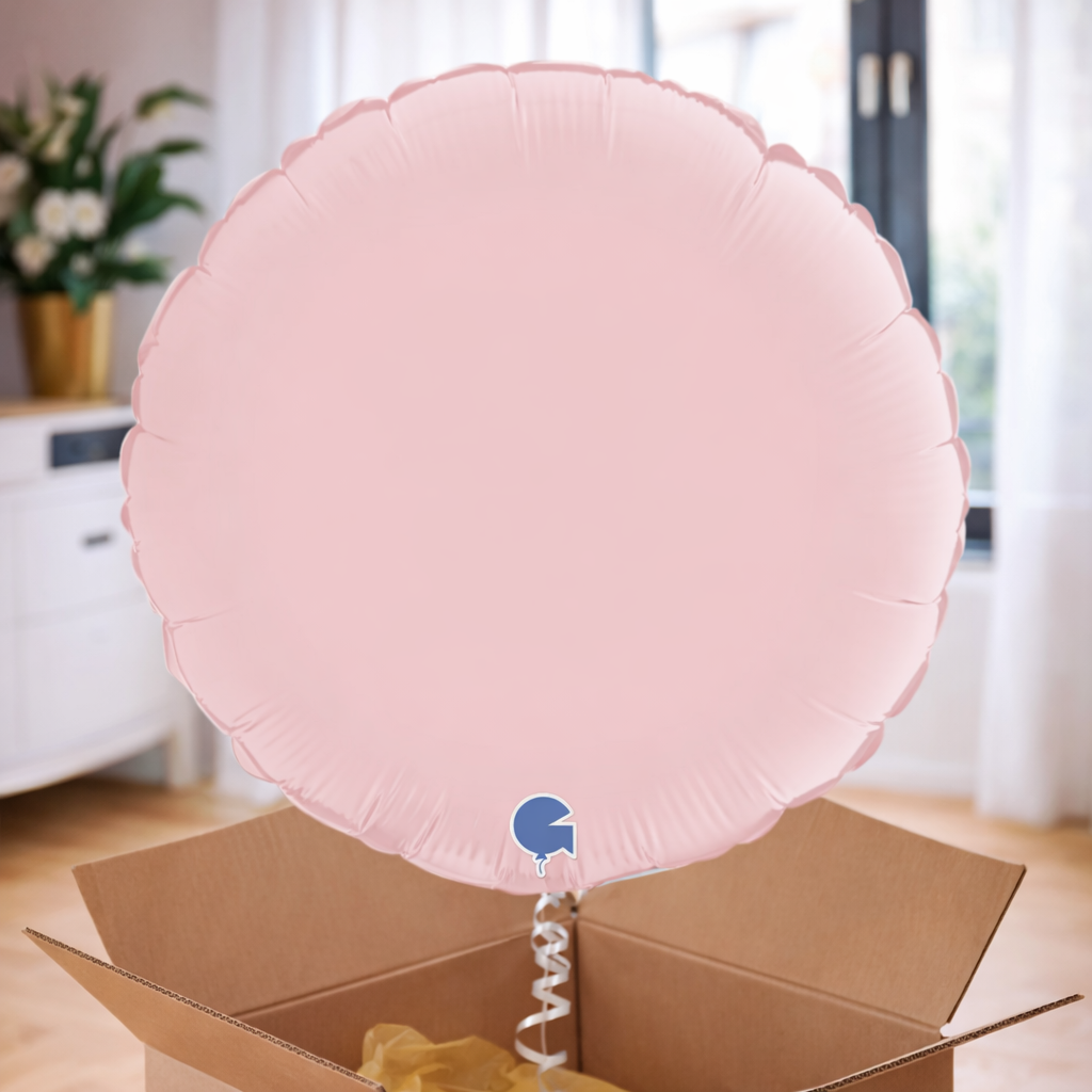 Ballon hélium rond rose satiné