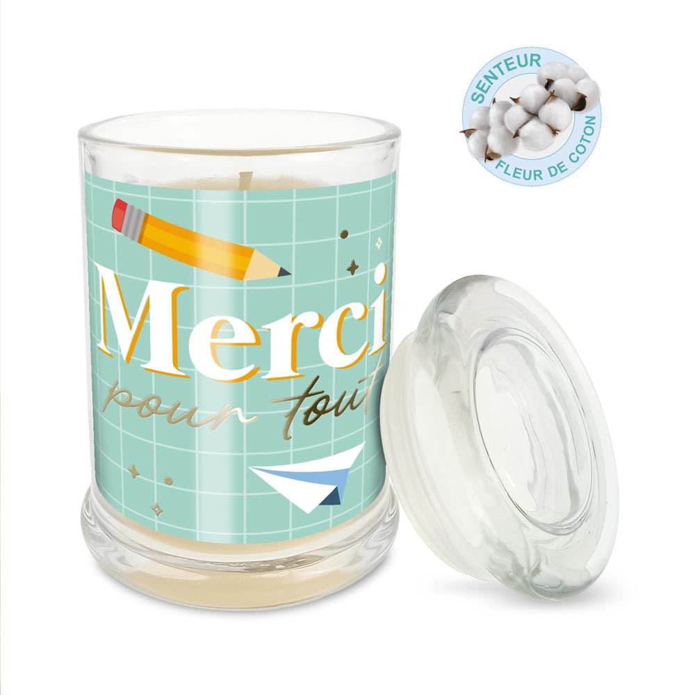 Bougie " Merci pour tout "