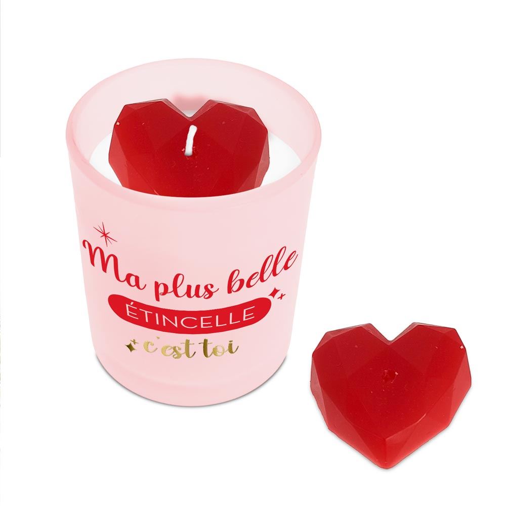 Bougie affective rose "Ma plus belle étincelle, c’est toi"