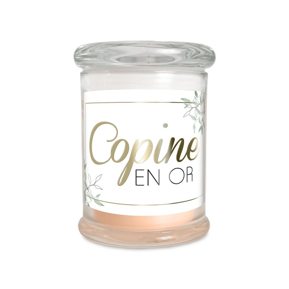 Bougie en verre "Copine en Or" au jasmin