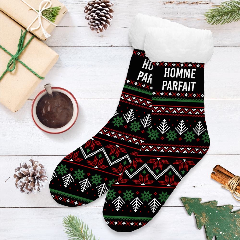 Chaussettes hiver en moumoute homme parfait / Taille unique : 39-45