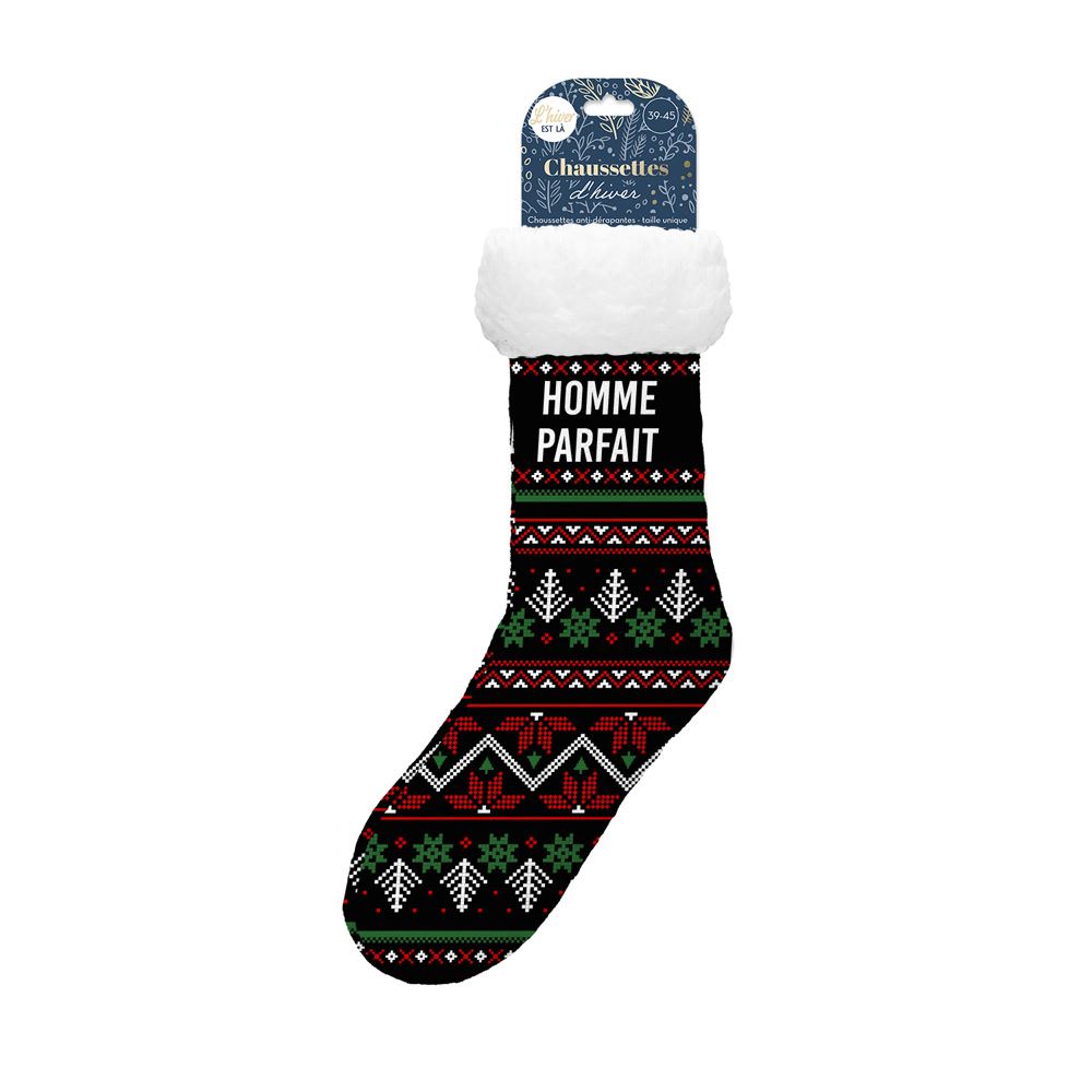 Chaussettes hiver en moumoute homme parfait / Taille unique : 39-45