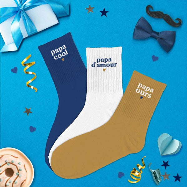 Chaussettes "papa cool, ours, d'amour" / Taille unique : 39-45