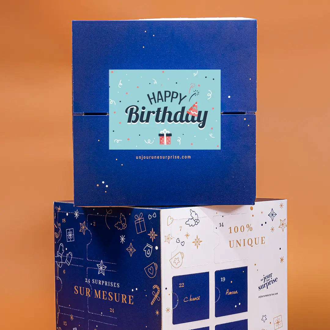 Calendrier de l'avent cube Happy Birthday Ă personnaliser