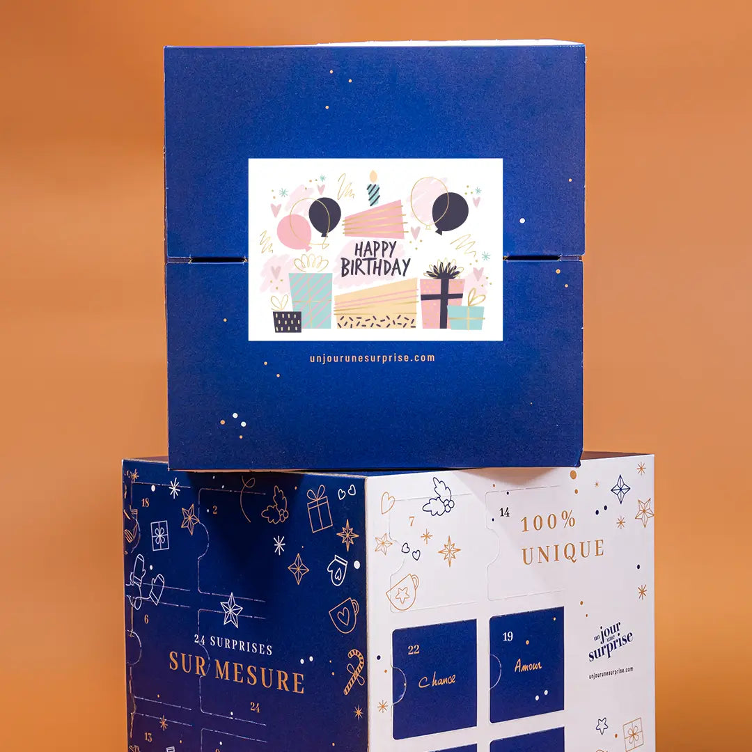 Calendrier de l'avent cube Joyeux Anniversaire Ă personnaliser