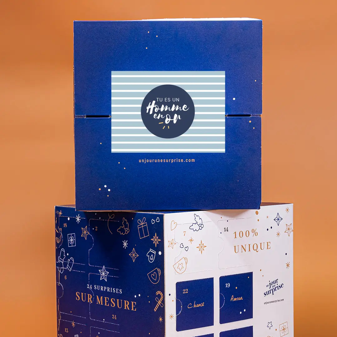 Calendrier de l'Avent cube Homme en Or Ă personnaliser