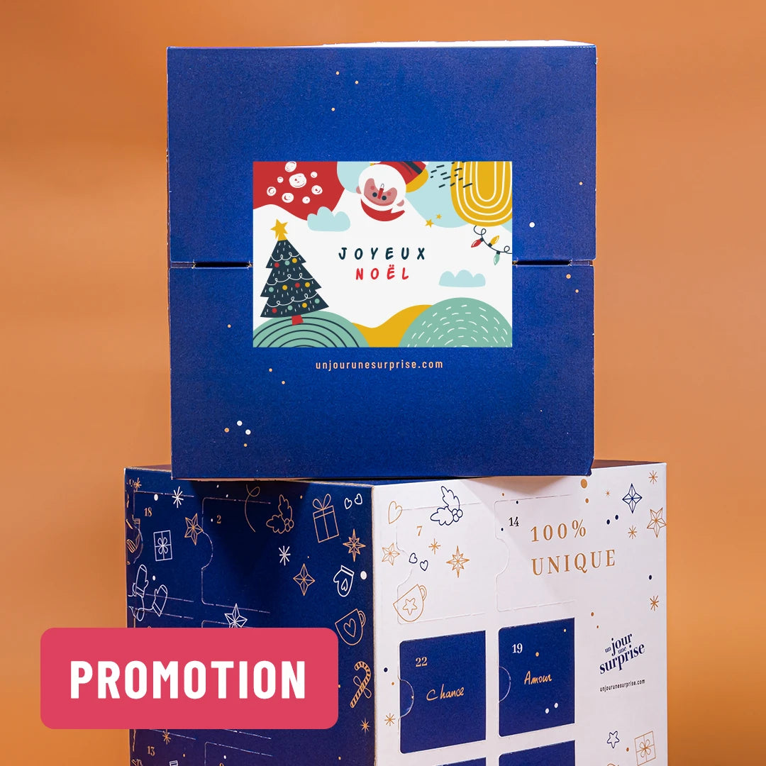 Calendrier de l'avent cube - design "Joyeux Noël"