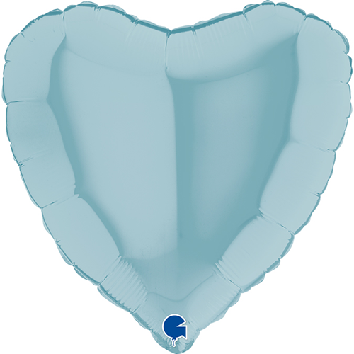 Ballon hélium coeur bleu pastel