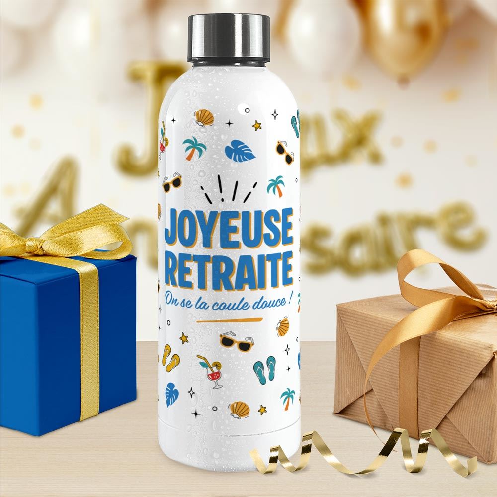 Gourde isotherme "Joyeuse Retraite"