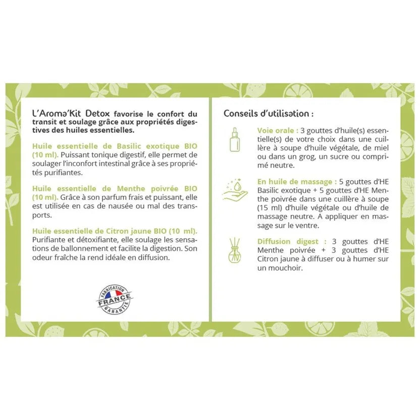 Kit d'huiles essentielles Bio "Detox"