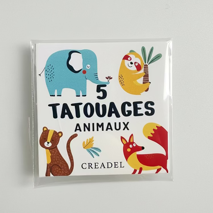 Lot de 5 tatouages animaux