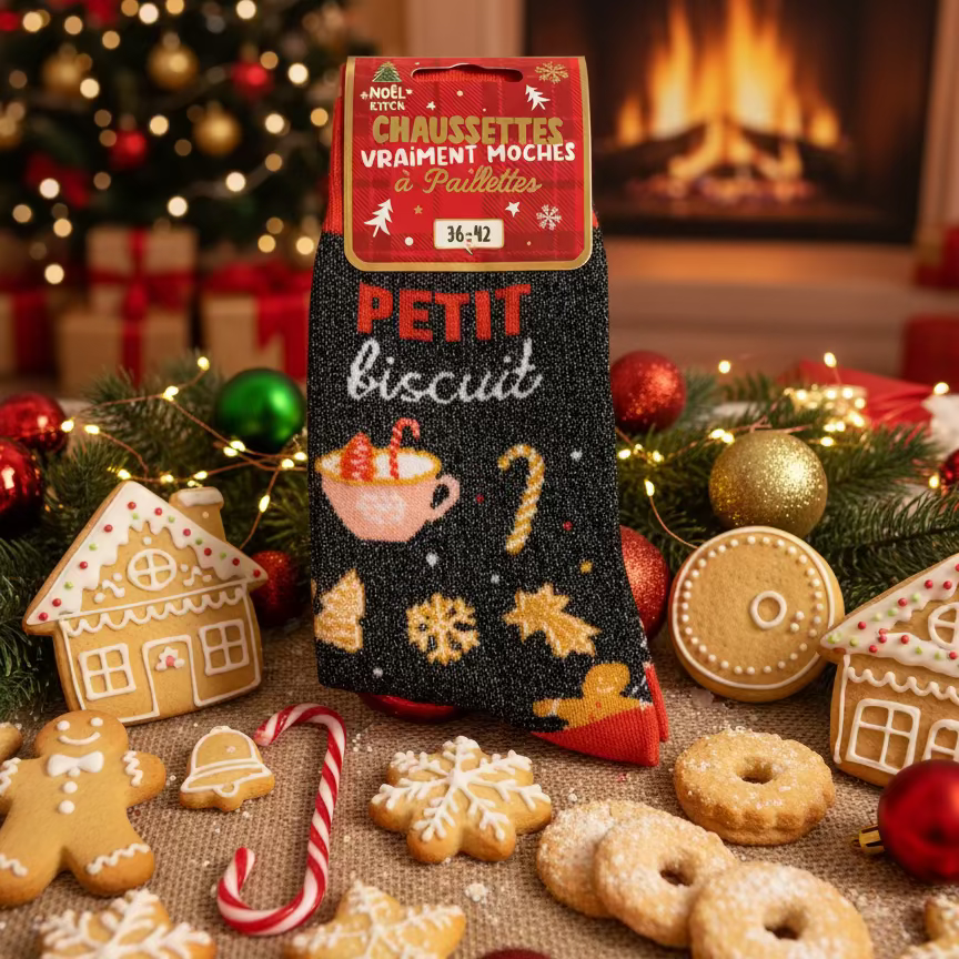 Chaussettes de Noël à paillettes pour femme au choix / Taille unique : 36-42