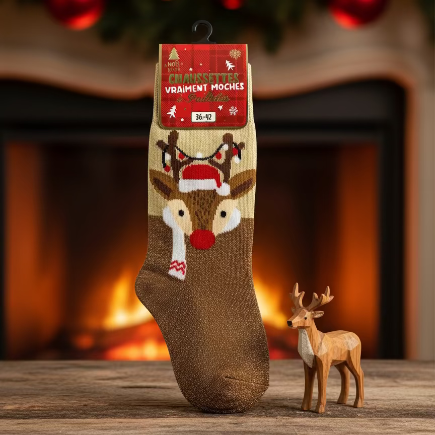 Chaussettes de Noël à paillettes pour femme au choix / Taille unique : 36-42