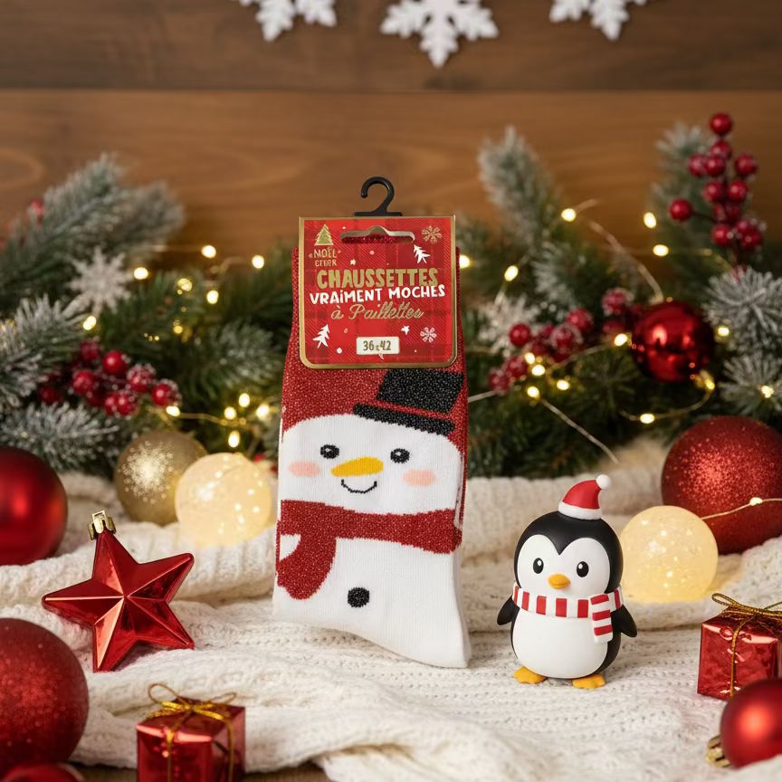 Chaussettes de Noël à paillettes pour femme au choix / Taille unique : 36-42