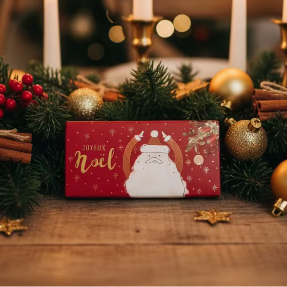 Mini tablette de chocolat au lait "Joyeux Noël" - 30g