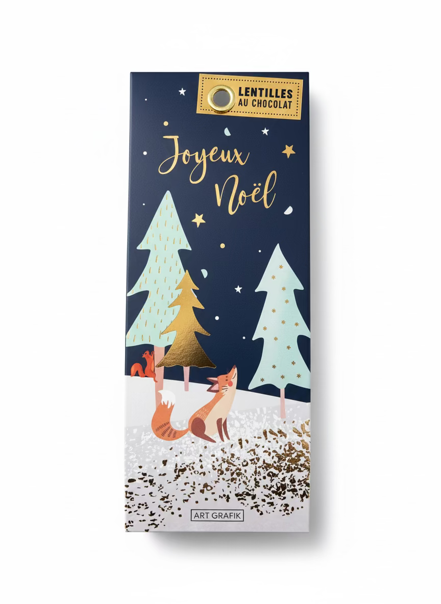 Lentilles au chocolat "Joyeux Noël"