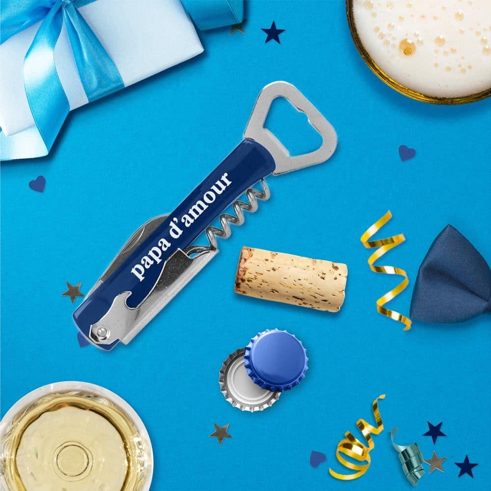 Tire bouchon avec décapsuleur "Papa d'amour"