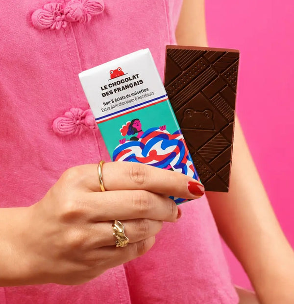 Mini tablette chocolat noir & éclats de noisettes - Le Chocolat des Français