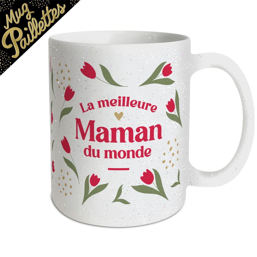 Mug à paillettes "Maman "