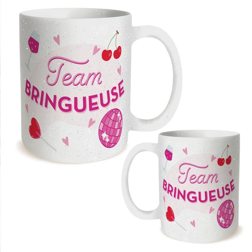 Mug à paillettes "Team Bringueuse"