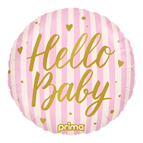 Ballon hélium "Bonjour bébé" rose
