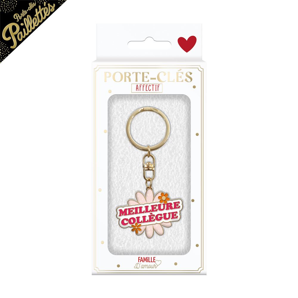 Porte-clés à paillettes "Meilleure collègue"