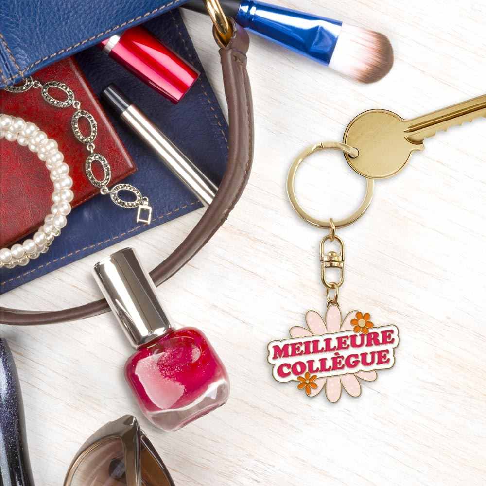 Porte-clés à paillettes "Meilleure collègue"
