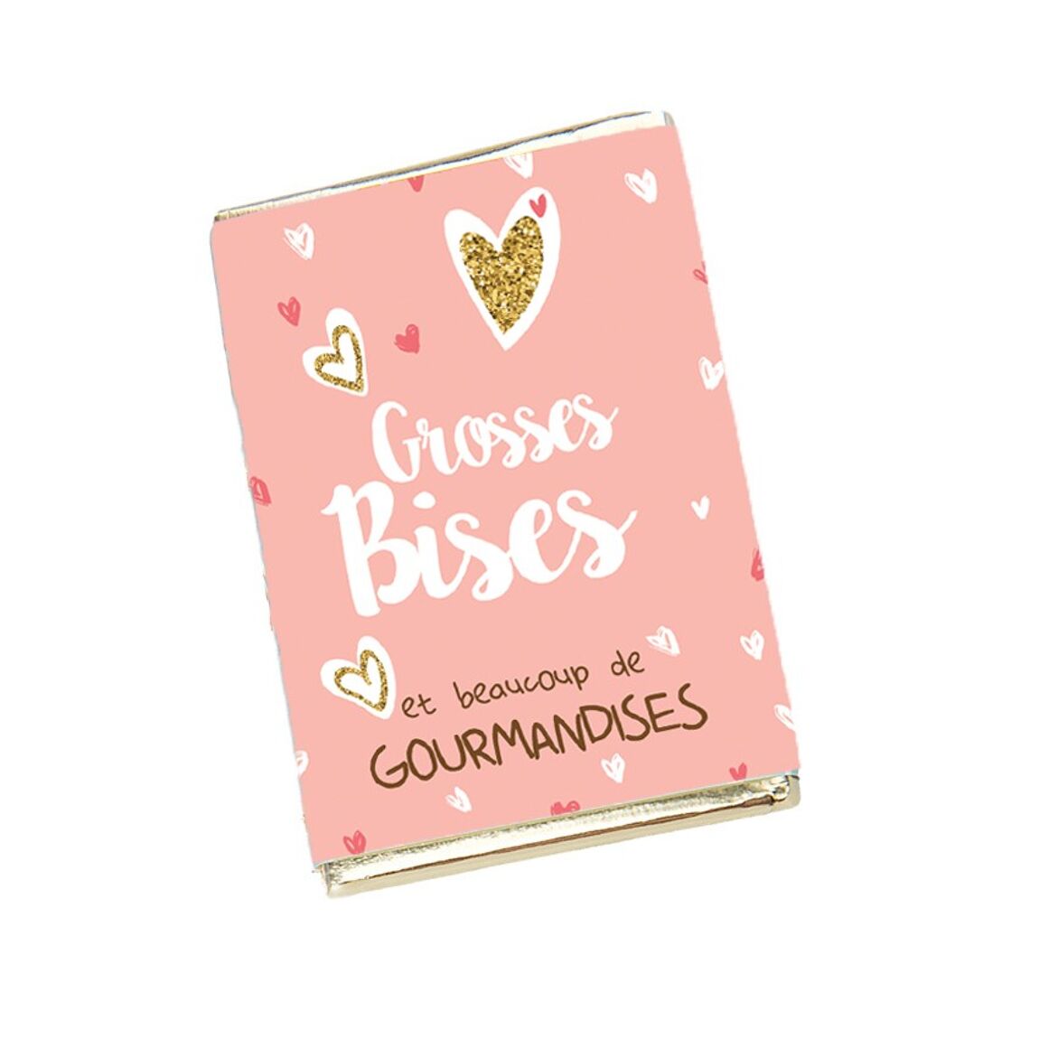 Mini tablette de chocolat au lait - "Grosses bises et beaucoup de gourmandise" 30g