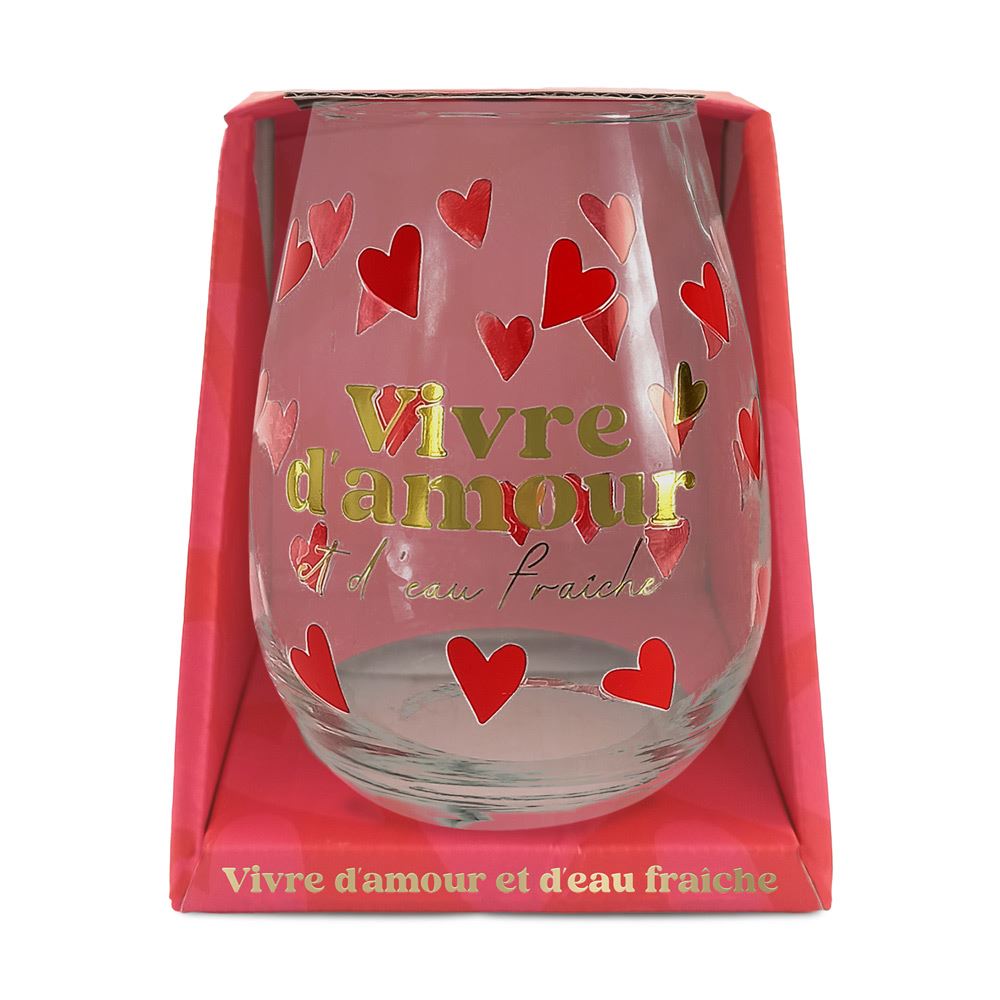 Verre rond "Vivre d’amour et d’eau fraîche"