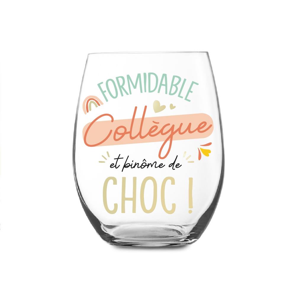Verre rond “Formidable collègue et binôme de choc !”