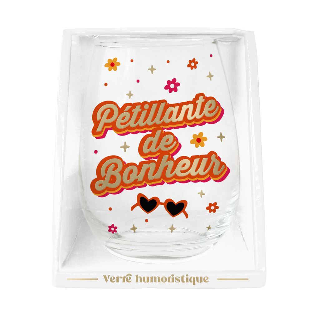 Verre rond "Pétillante de bonheur"
