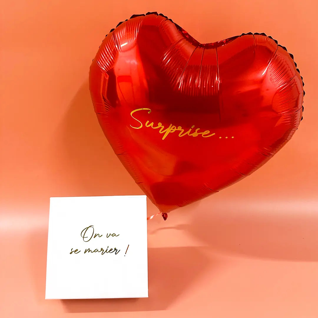 Annonce mariage originale avec un ballon hélium personnalisé