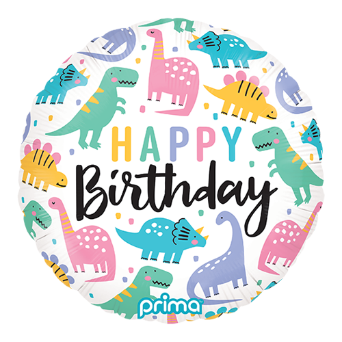 Ballon hélium "Happy birthday" - dinosaure
