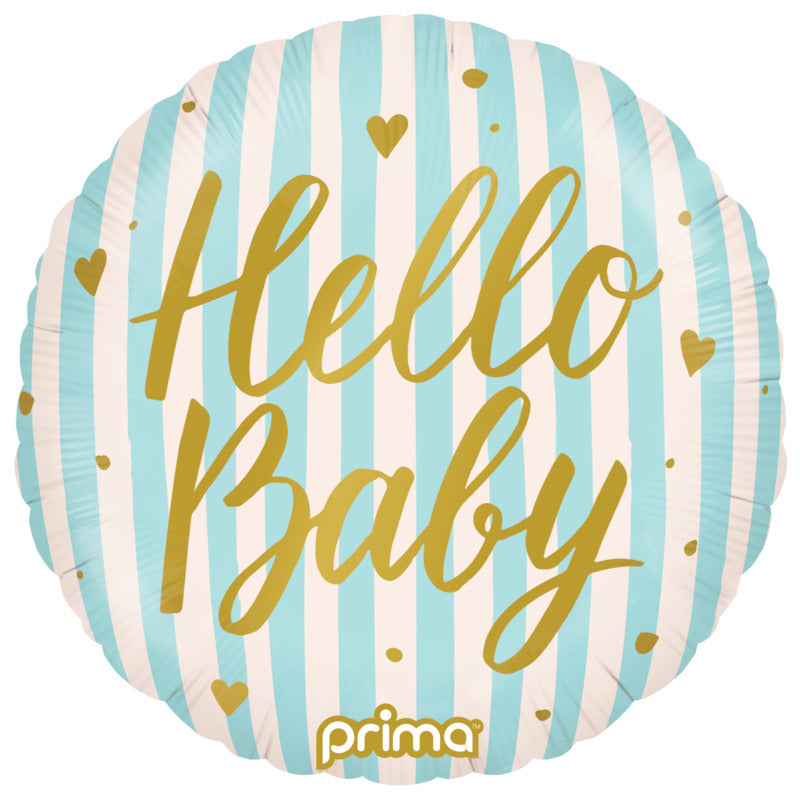 Ballon hélium "Bonjour bébé" - bleu