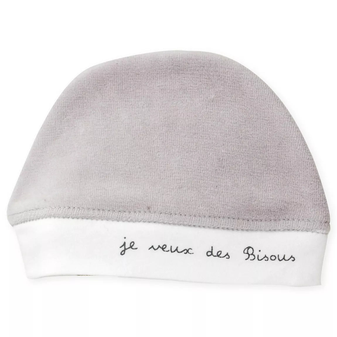 Bonnet de naissance "Je veux des bisous"