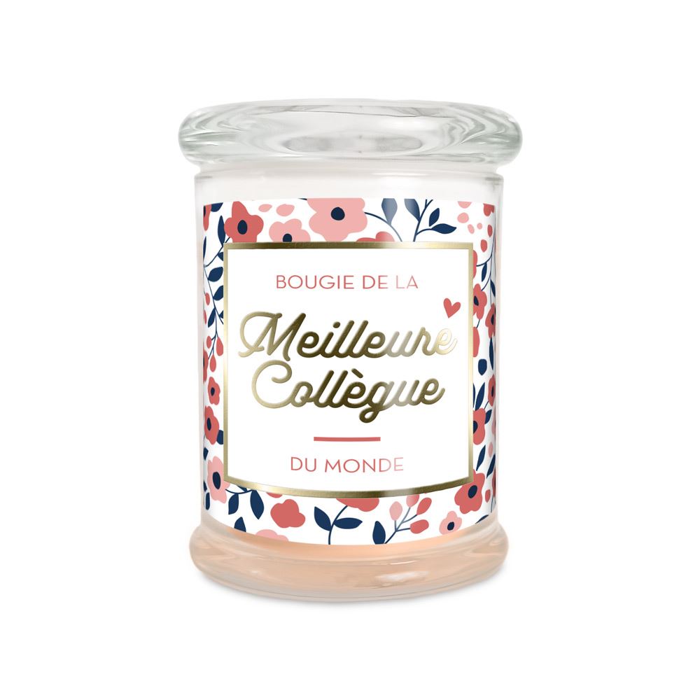 Bougie en verre "Meilleure collègue" au Jasmin