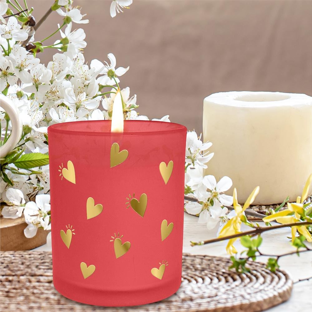 Bougie rouge cœur