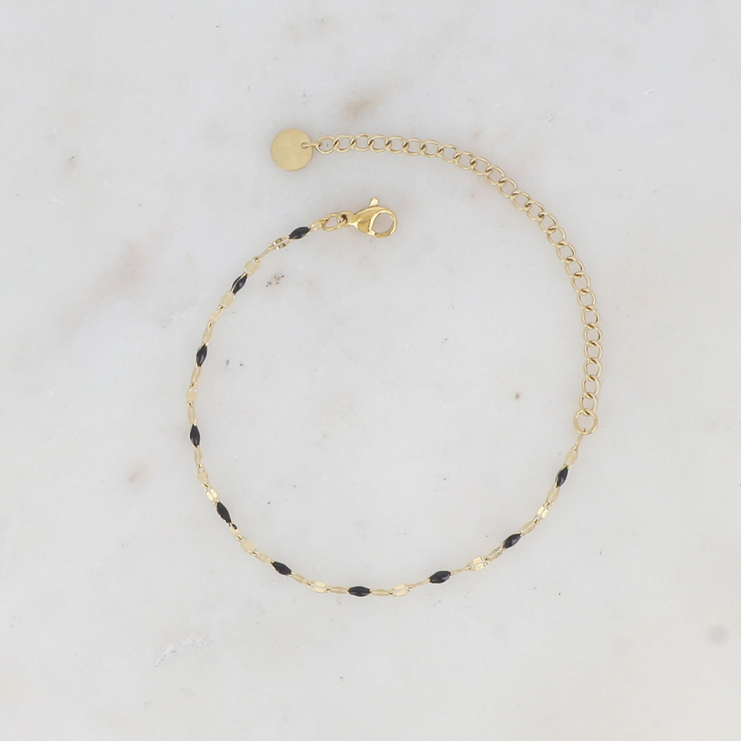 Bracelet avec touches émaillées noires