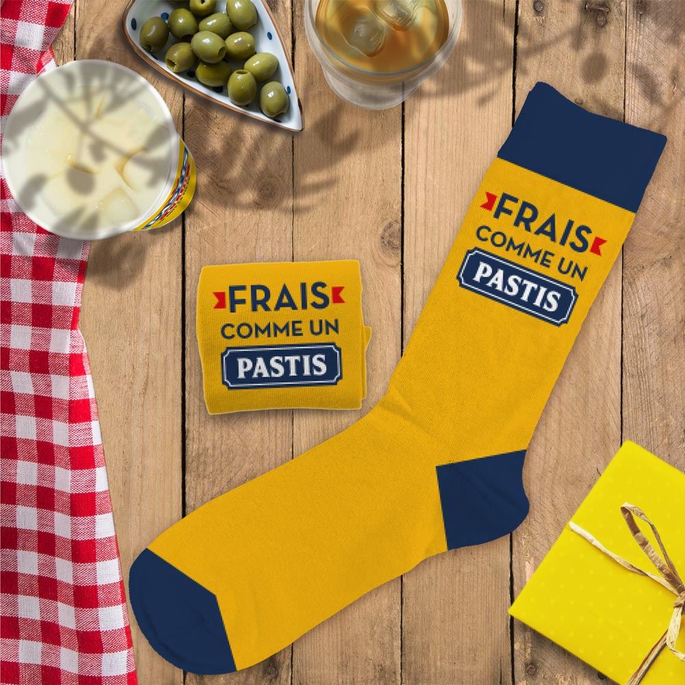 Chaussettes "Frais comme un pastis" / Taille unique : 39-45