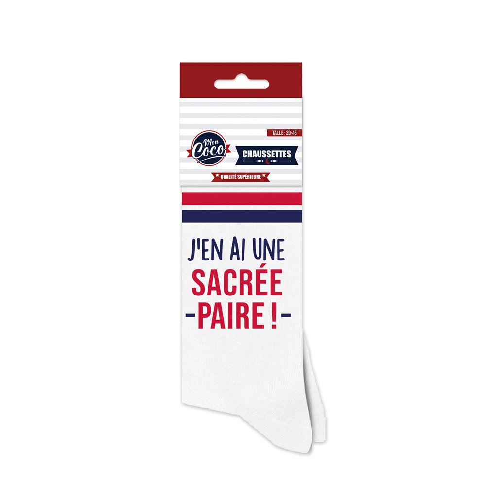 Chaussettes "J'en ai une sacrée paire" / Taille unique : 39-45