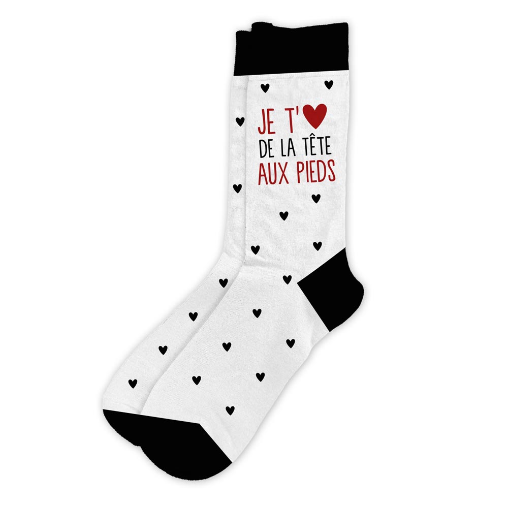 Chaussettes femme "Je t'aime de la tête aux pieds"/ Taille unique : 36-42
