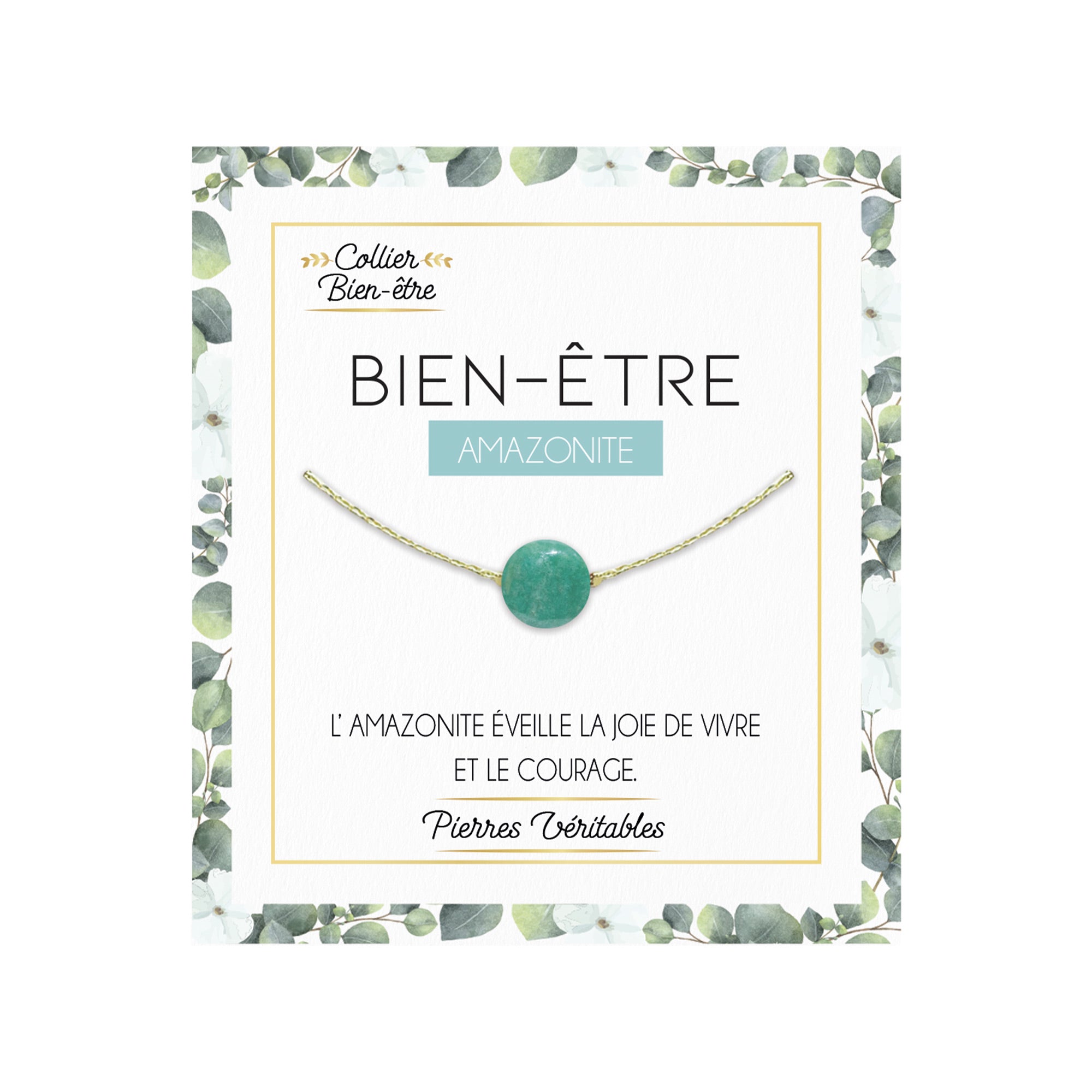 Collier en pierre d'Amazonite aux vertus bien-être