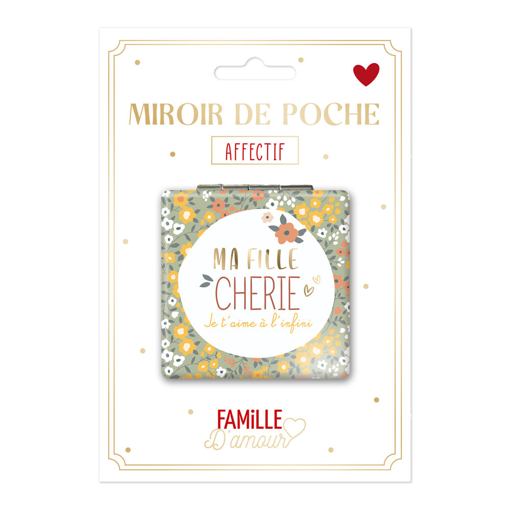Miroir de poche "Fille chérie"