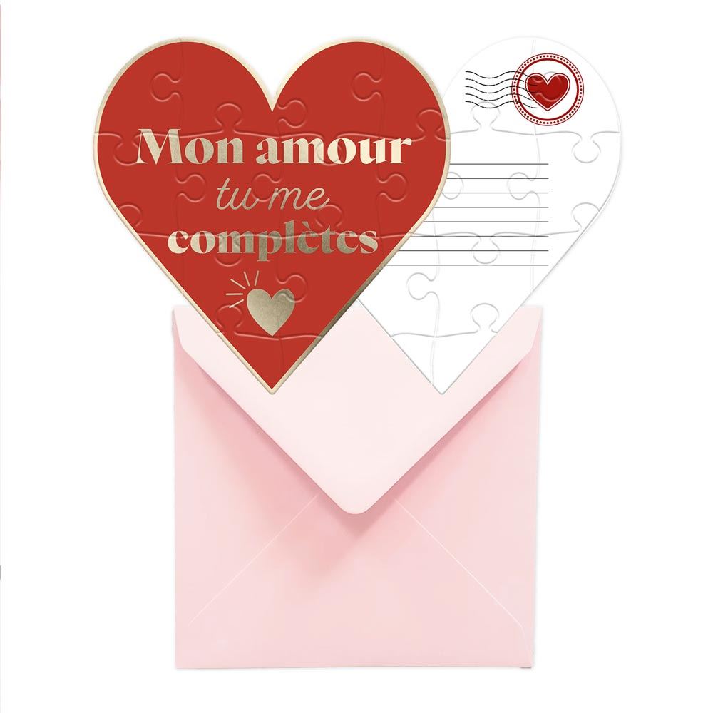 Puzzle à assembler "Mon amour tu me complètes"