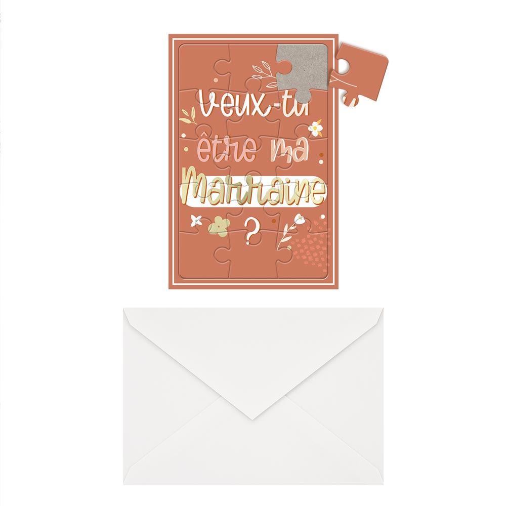 Puzzle à assembler "Veux-tu être ma marraine"