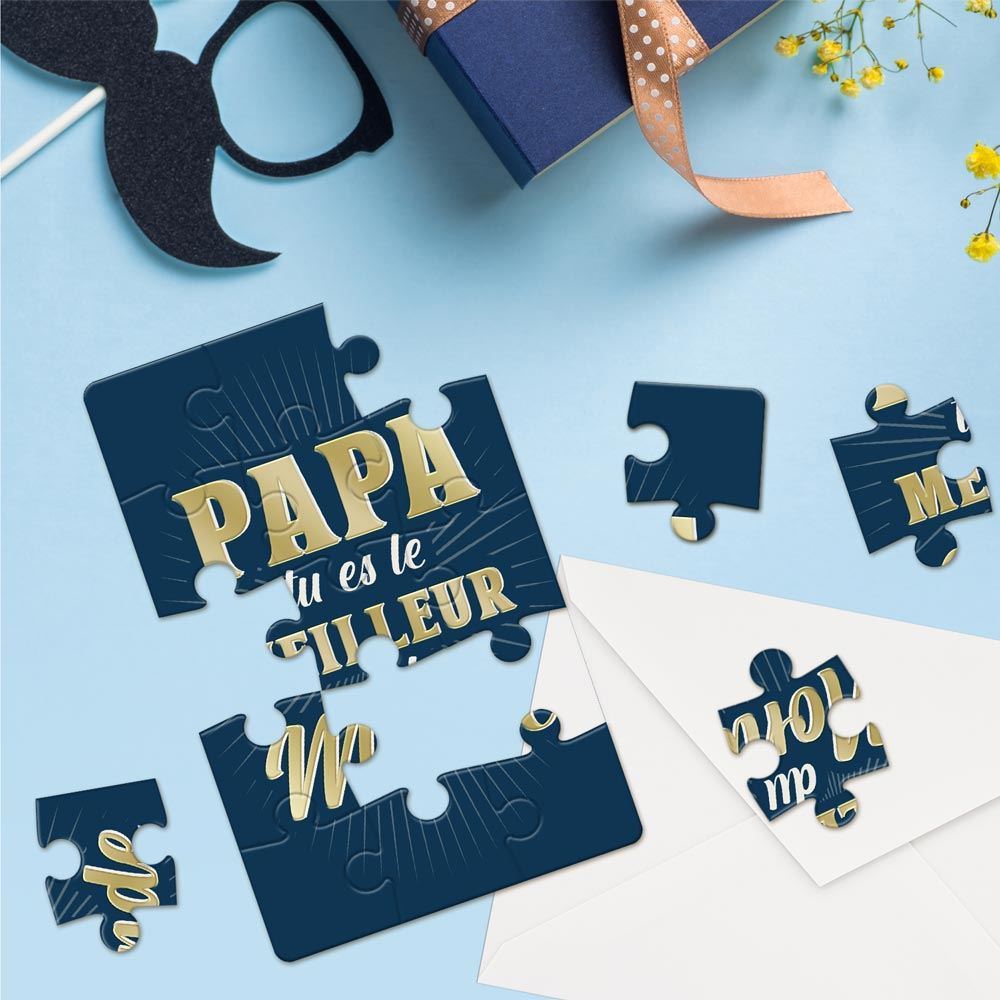 Puzzle à assembler "Papa tu es le meilleur du monde"