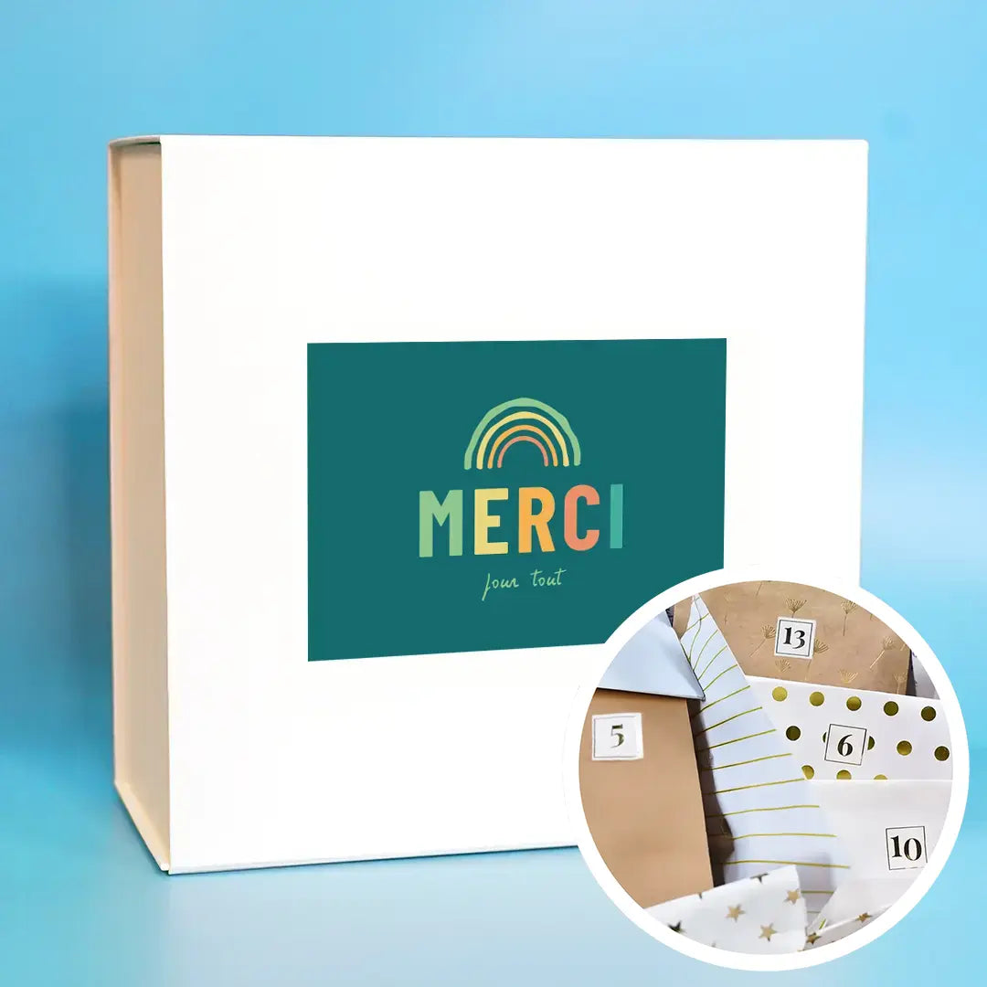 Box "Merci pour tout" avec 1 cadeau par jour