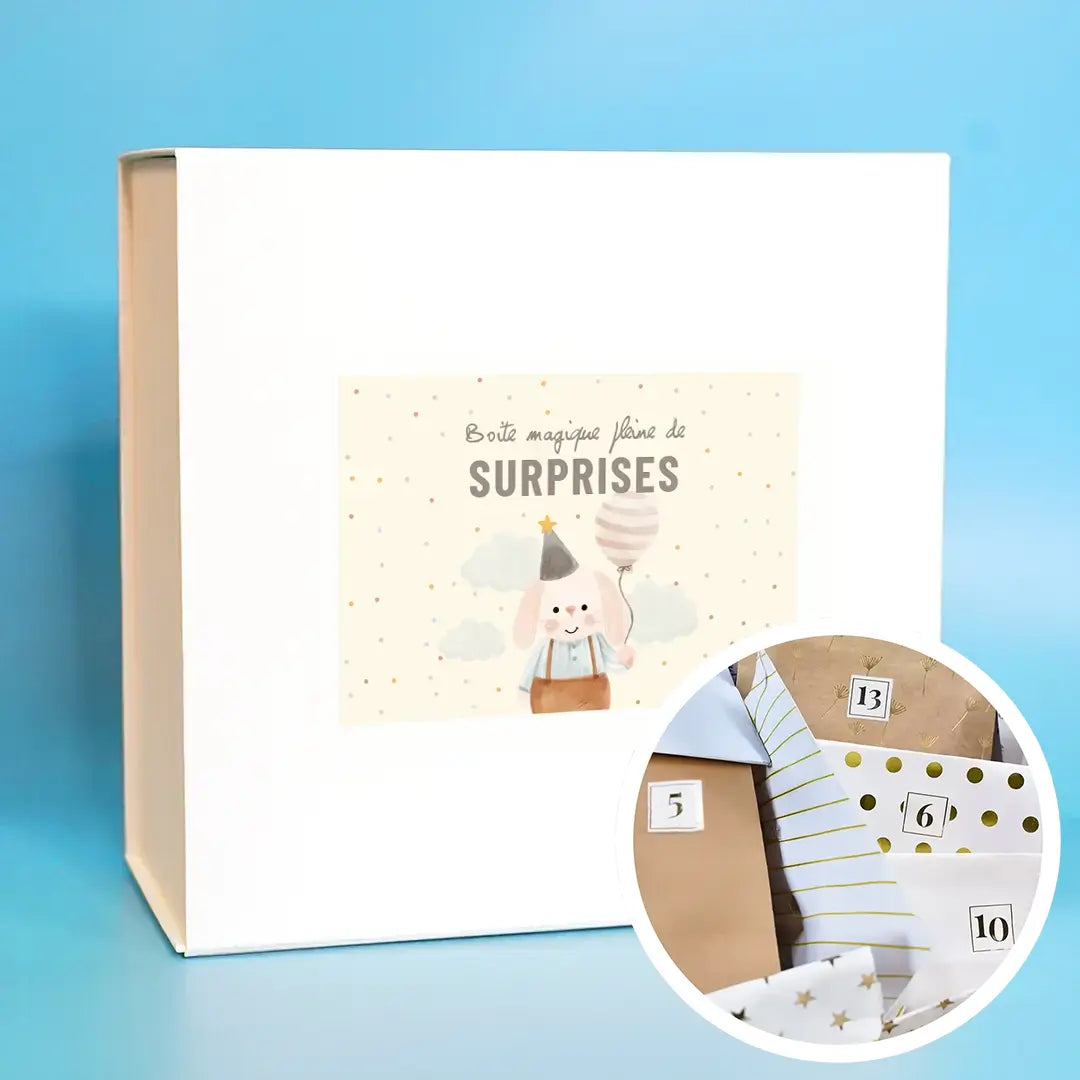 Box "Boite magique pleine de surprises" avec 1 cadeau par jour